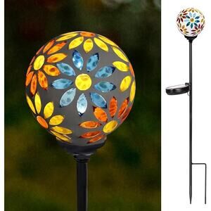 NWT VCUTEKA Solar Garden Lights Mosaic LED Outdoor Waterproof Patio Yard 1 Pack